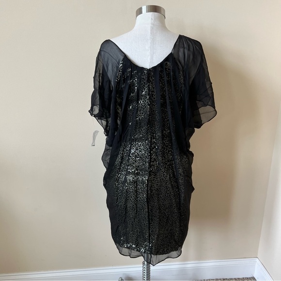 Badgley Mischka sequin embellished chiffon overlay dress 665 - Picture 4 of 9